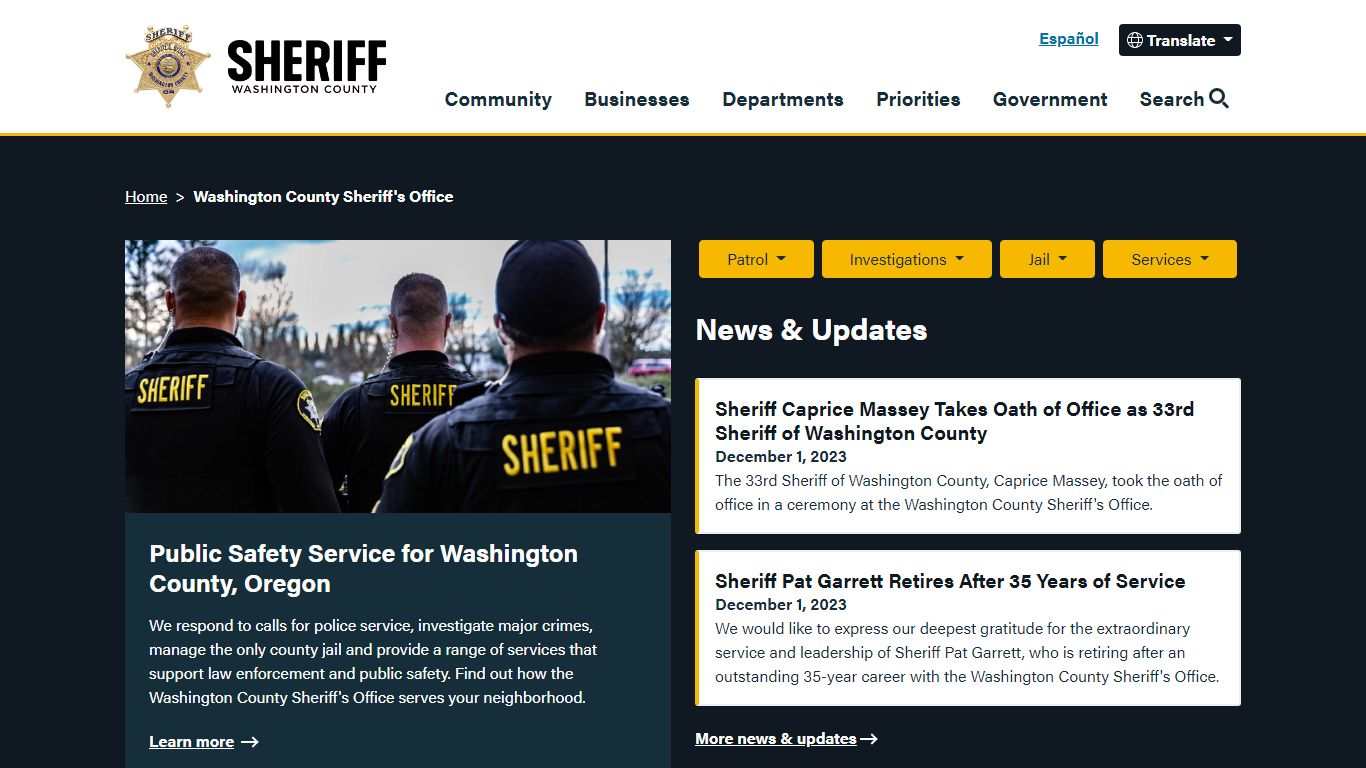 Sheriff's Office | Washington County, OR