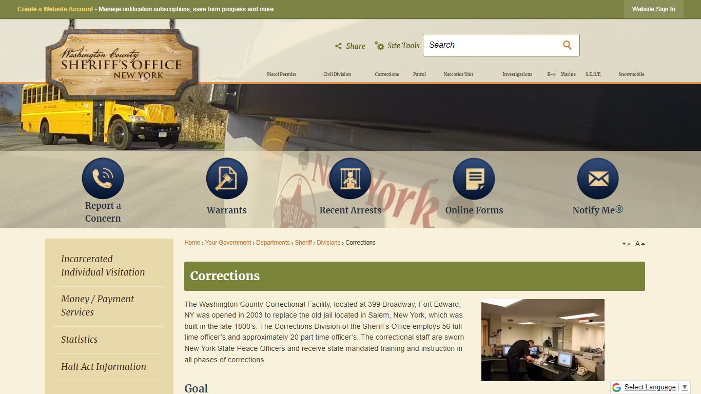 Corrections | Washington County, NY - Official Website